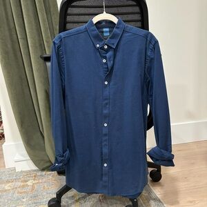 Zara Man bLue Slim Fit Button Up Shirt - Medium